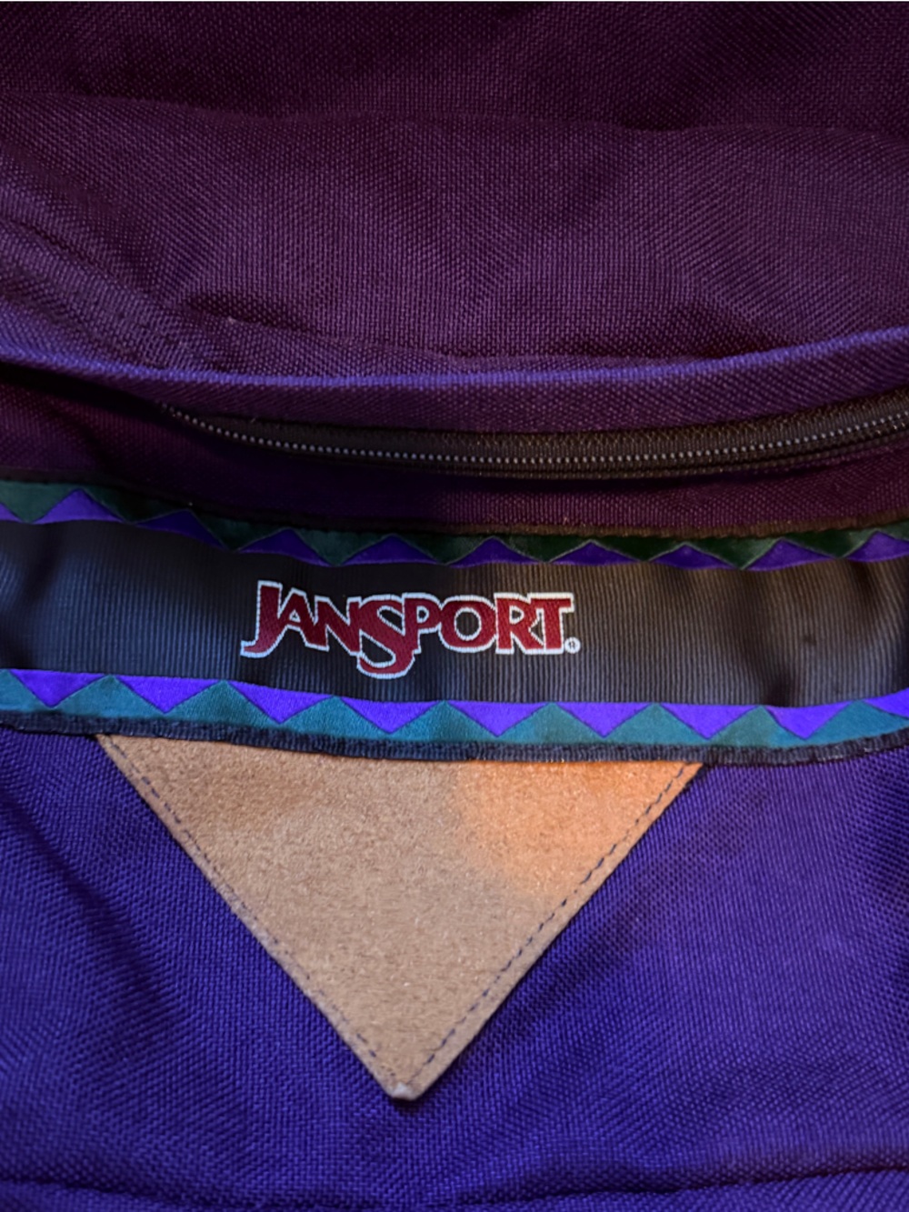 Vintage JanSport Purple Backpack with Tan Accents - Picture 2 of 13
